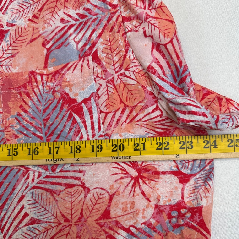 Margaritaville Tropical Hibiscus Shirt Men's Large Red Excellent Rayon‎ - Picture 2 of 11